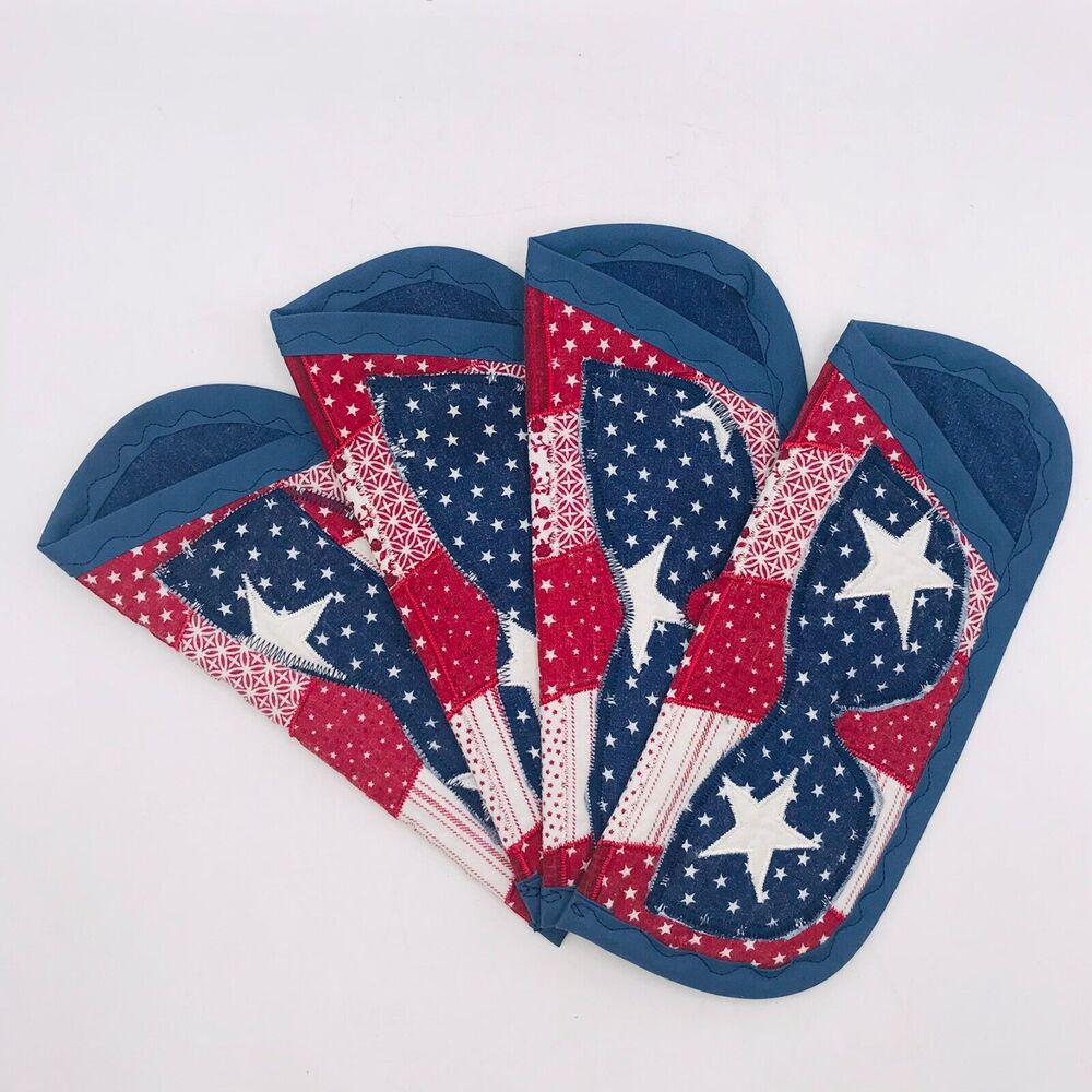 Handmade Sunglasses Eyeglasses Case Soft Fabric Stripes Stars Padded 8" x 3.5"